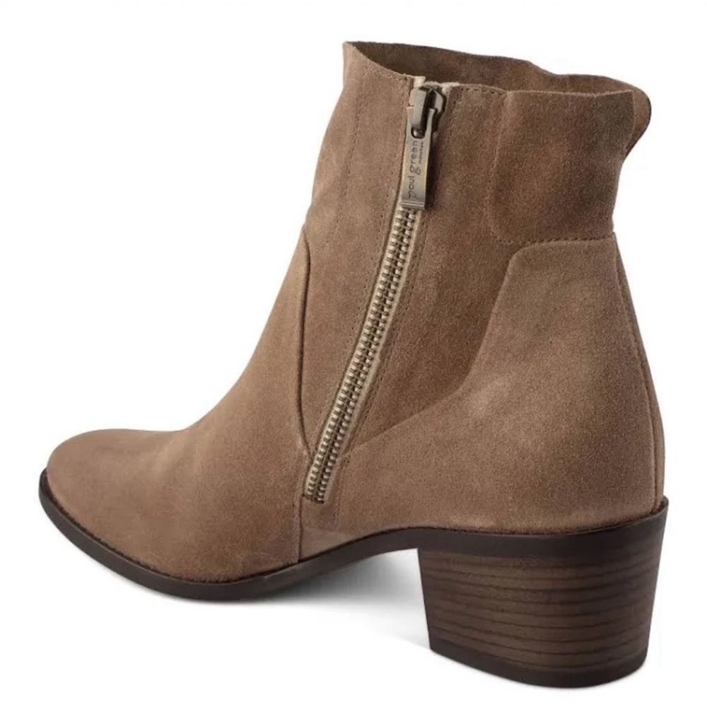 Paul Green NWT Nicole Bootie Antelope Beige Soft Suede Ankle Side Zip Size 10.5 - Picture 5 of 11